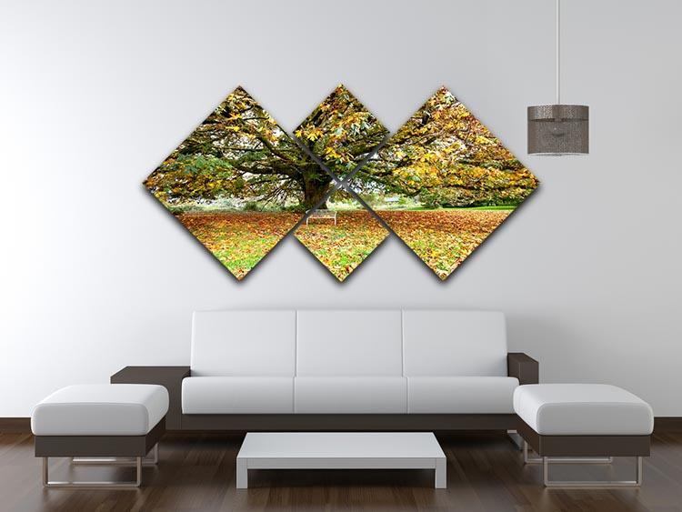 autumn leaves 4 Square Multi Panel Canvas  - Canvas Art Rocks - 3