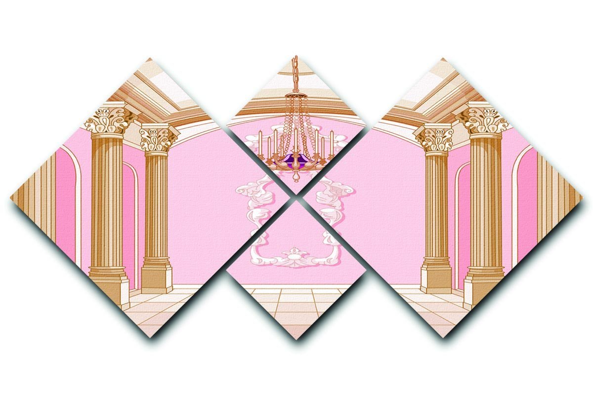 ballroom of magic castle 4 Square Multi Panel Canvas  - Canvas Art Rocks - 1