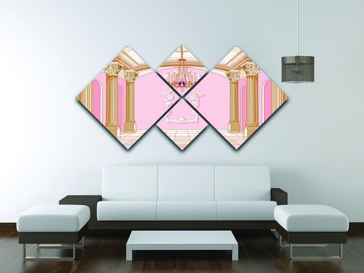 ballroom of magic castle 4 Square Multi Panel Canvas - Canvas Art Rocks - 3