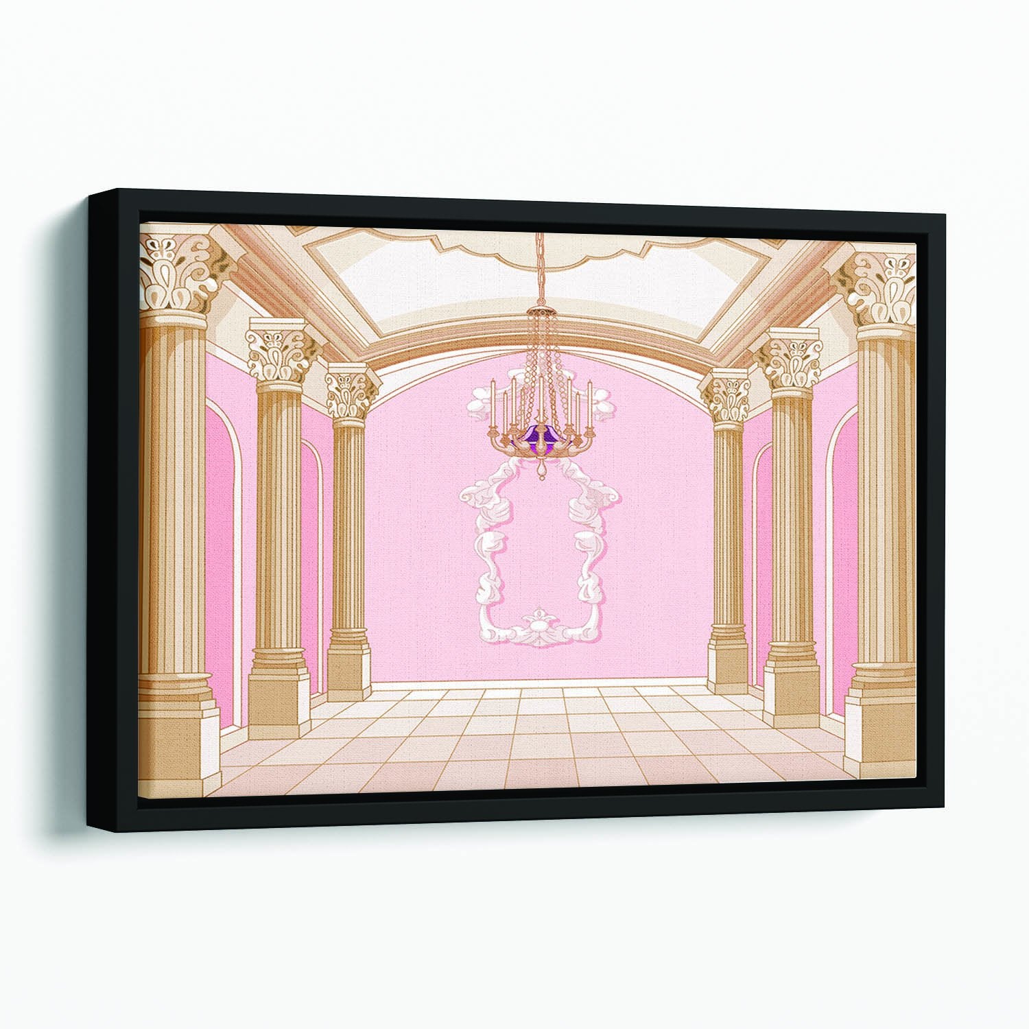 ballroom of magic castle Floating Framed Canvas