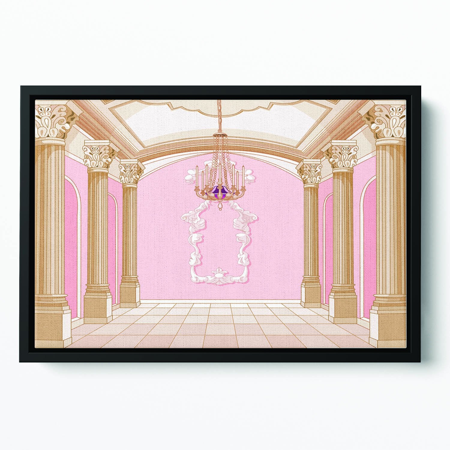 ballroom of magic castle Floating Framed Canvas