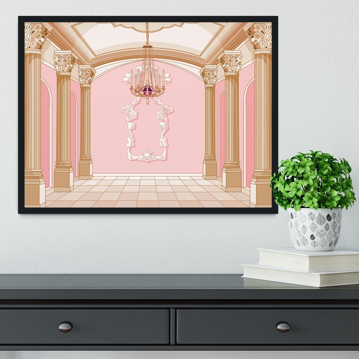ballroom of magic castle Framed Print - Canvas Art Rocks - 2