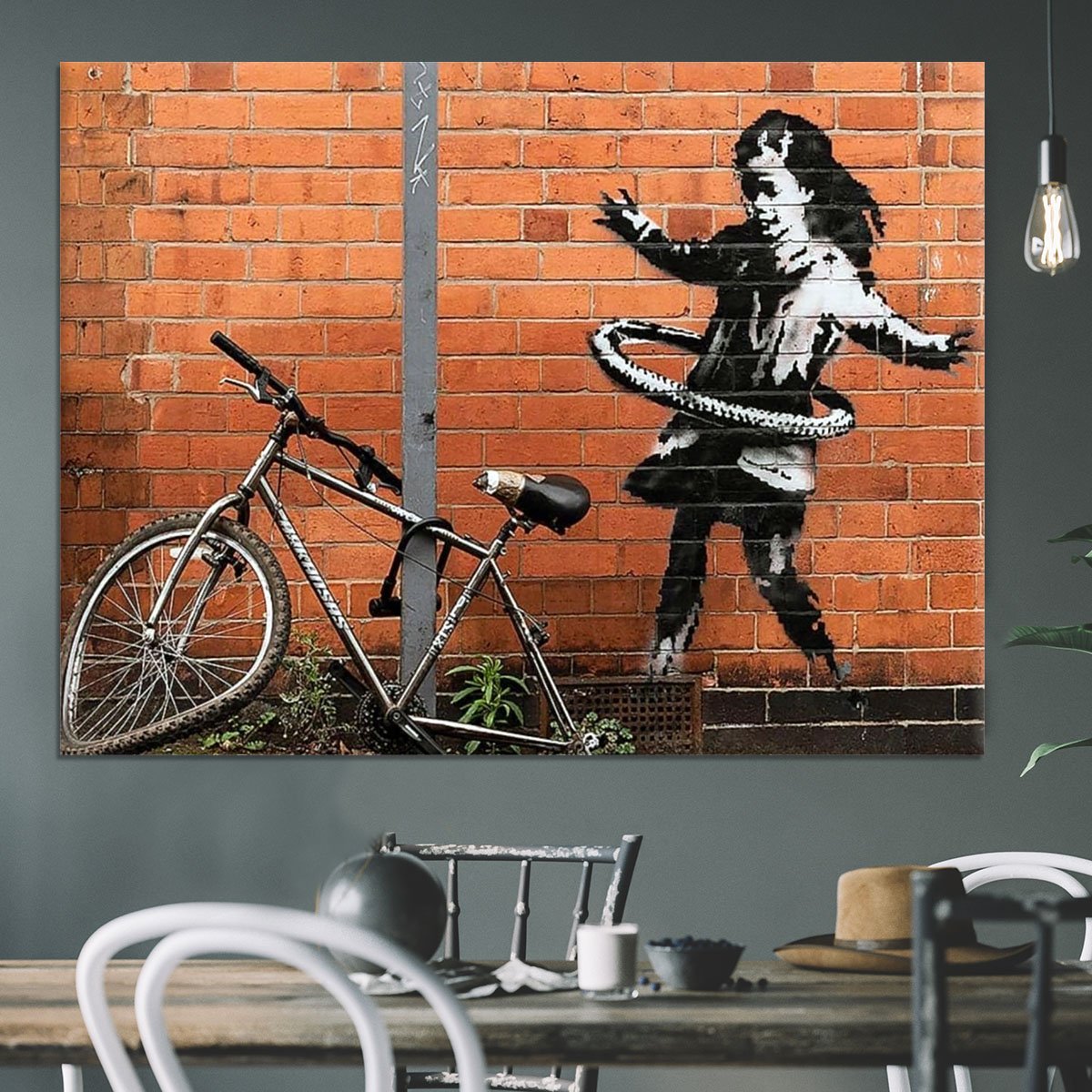 banksy Hula Hoop Girl Canvas Print or Poster