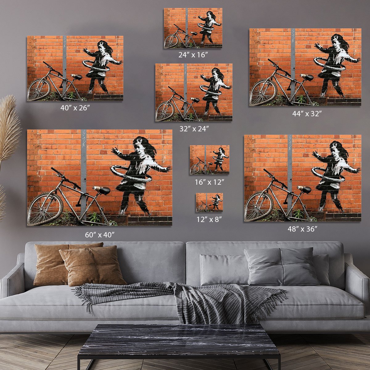 banksy Hula Hoop Girl Canvas Print or Poster