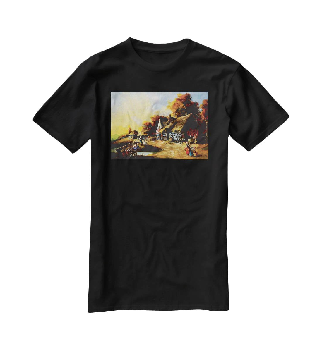 banksy Countryside Graffiti T-Shirt - Canvas Art Rocks - 1