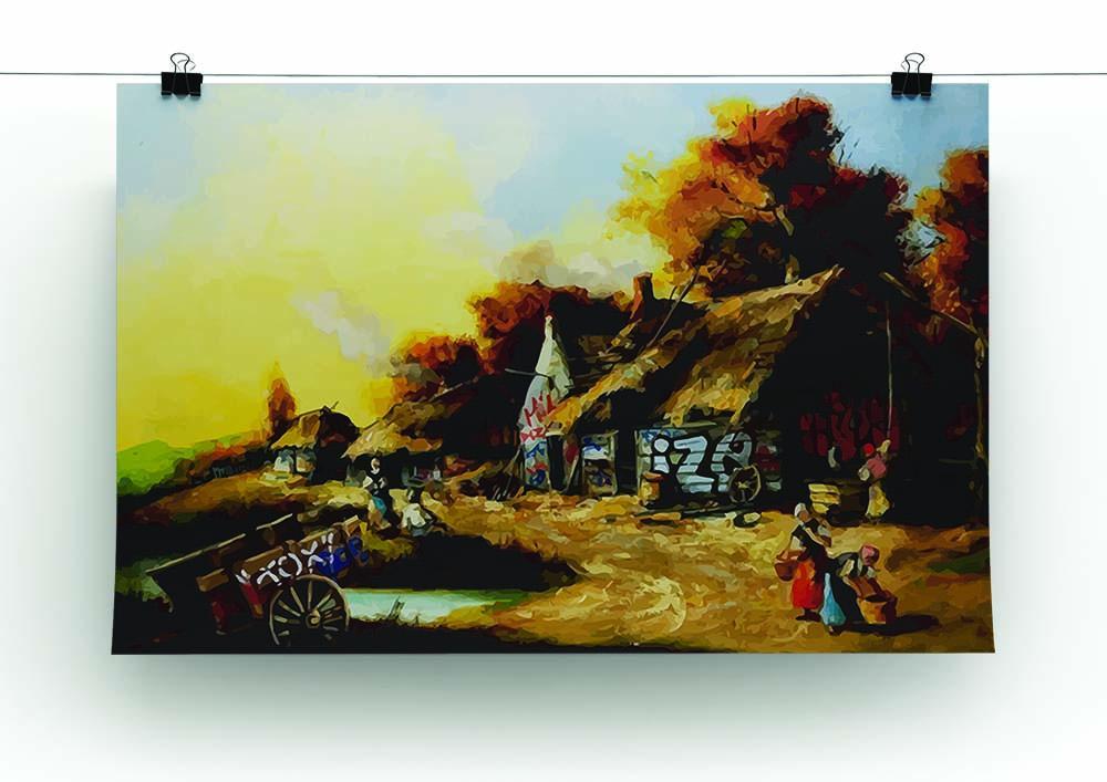 banksy Countryside Graffiti Canvas Print or Poster - Canvas Art Rocks - 2
