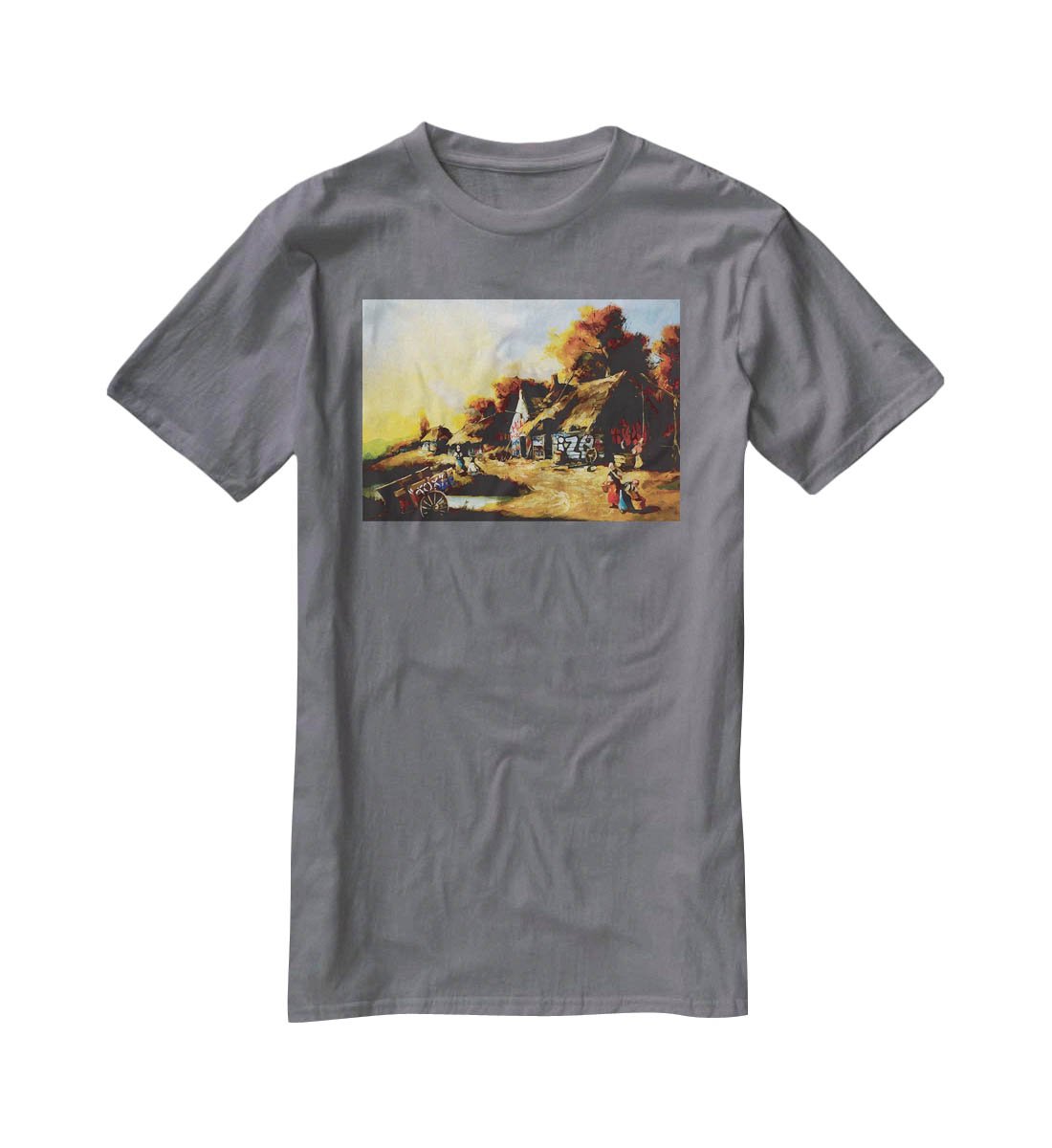 banksy Countryside Graffiti T-Shirt - Canvas Art Rocks - 3