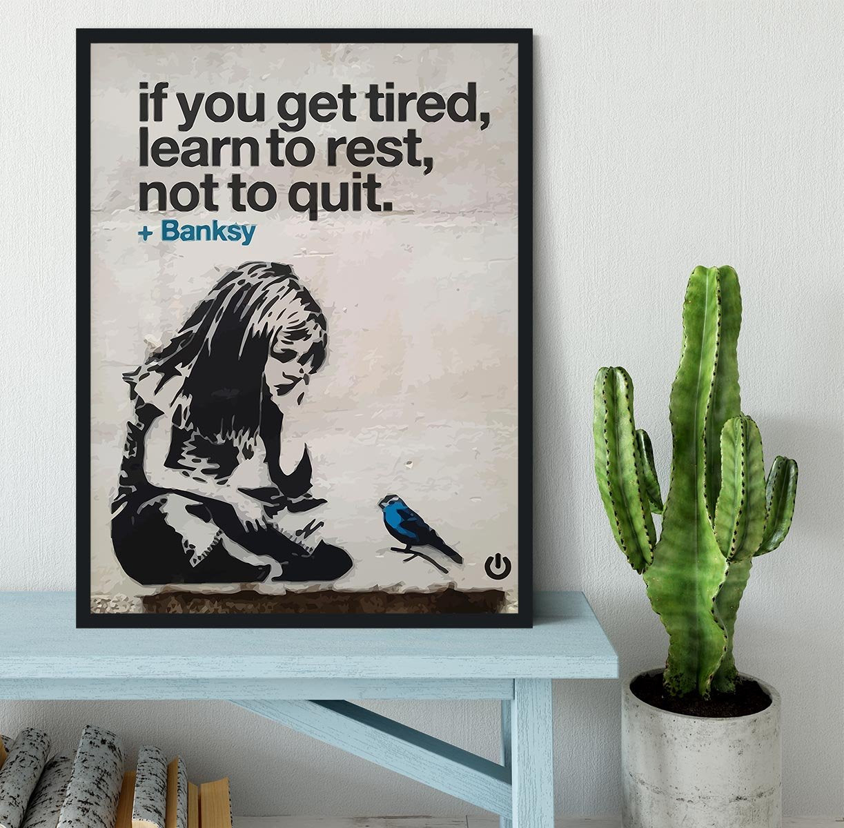 banksy if you get tired Framed Print - Canvas Art Rocks - 2