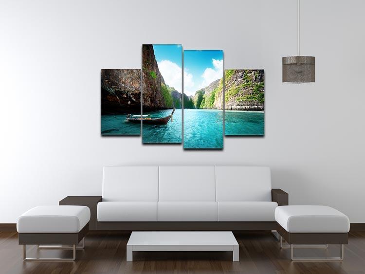 bay at Phi phi island in Thailand 4 Split Panel Canvas - Canvas Art Rocks - 3