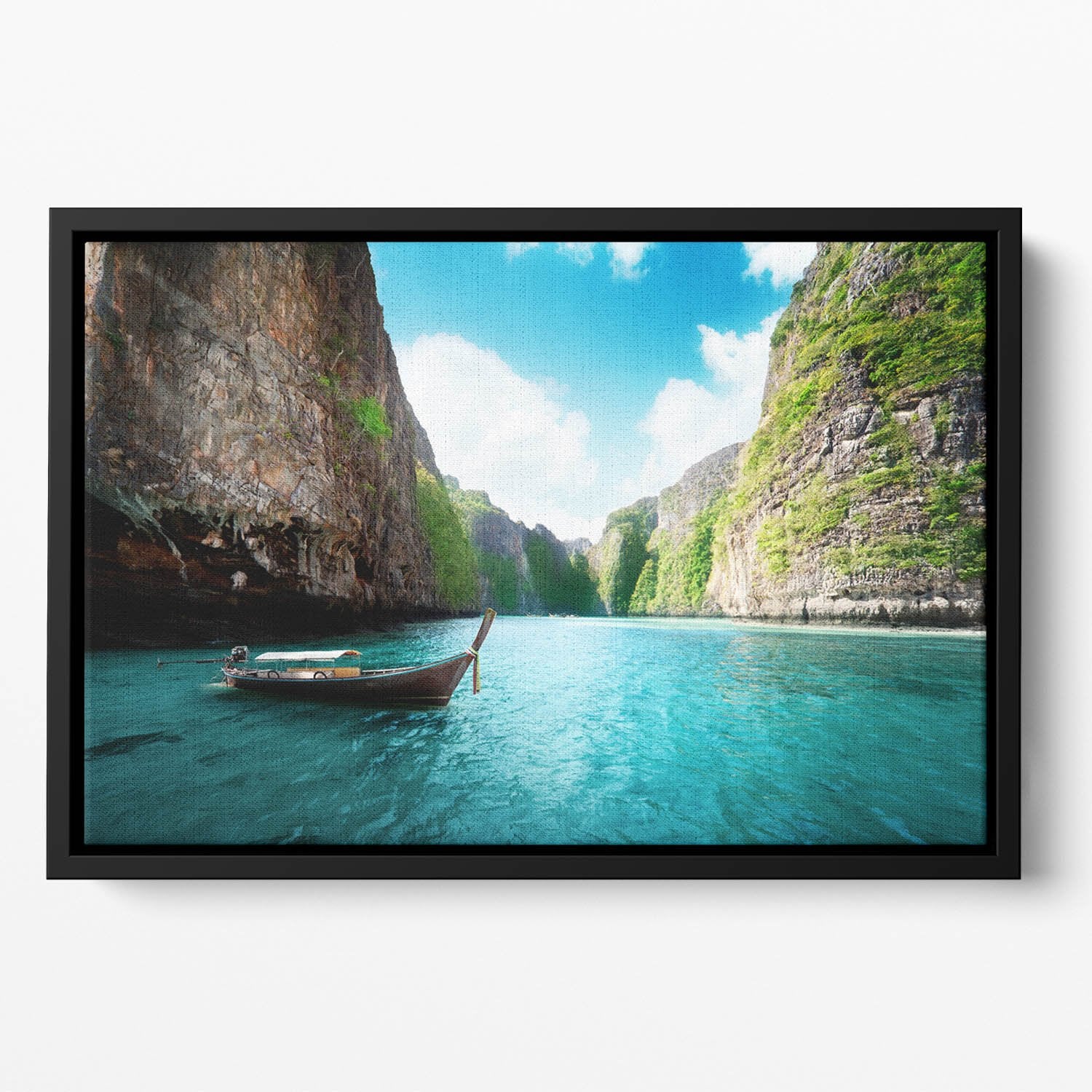 bay at Phi phi island in Thailand Floating Framed Canvas
