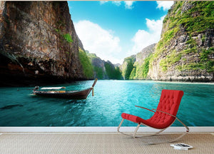 bay at Phi phi island in Thailand Wall Mural Wallpaper - Canvas Art Rocks - 2