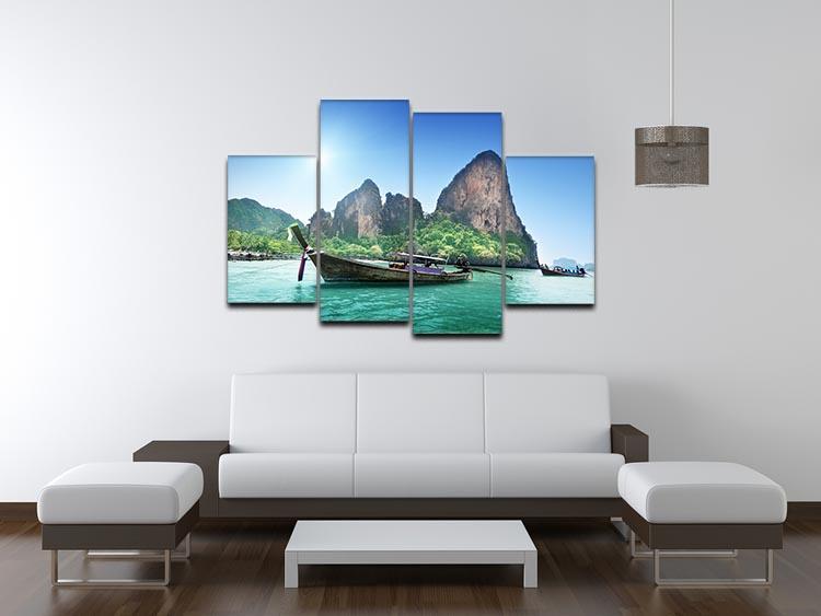 beach in Krabi Thailand 4 Split Panel Canvas - Canvas Art Rocks - 3