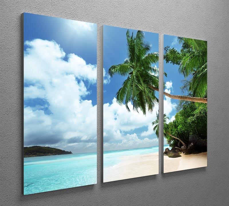 beach on Mahe island 3 Split Panel Canvas Print - Canvas Art Rocks - 2