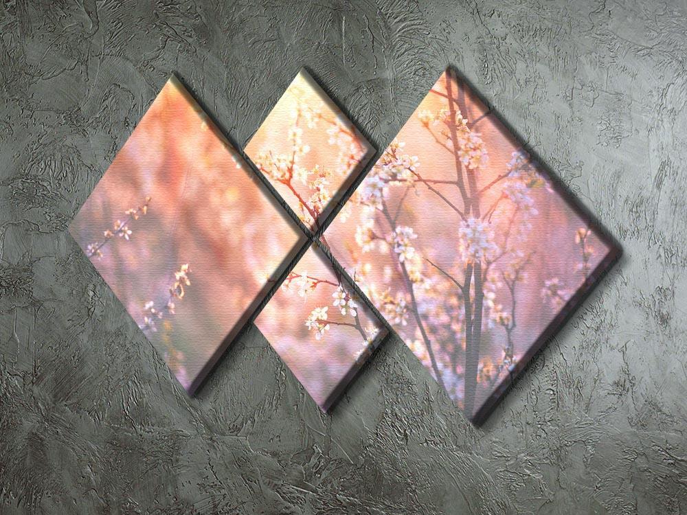 blooming tree and sun flare 4 Square Multi Panel Canvas  - Canvas Art Rocks - 2