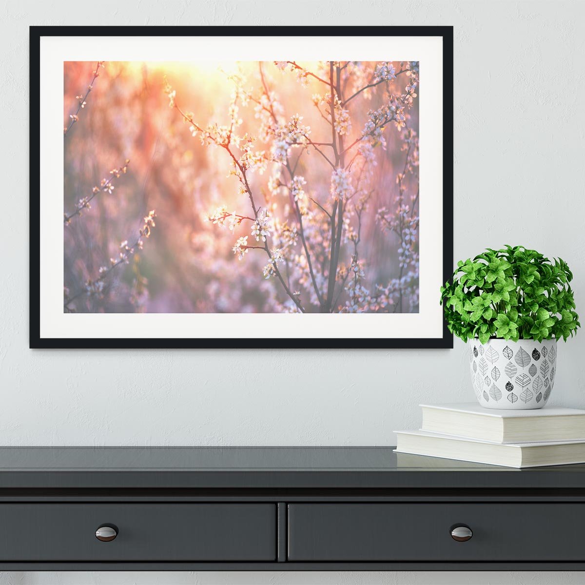 blooming tree and sun flare Framed Print - Canvas Art Rocks - 1