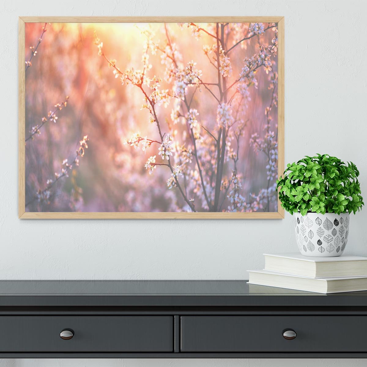 blooming tree and sun flare Framed Print - Canvas Art Rocks - 4