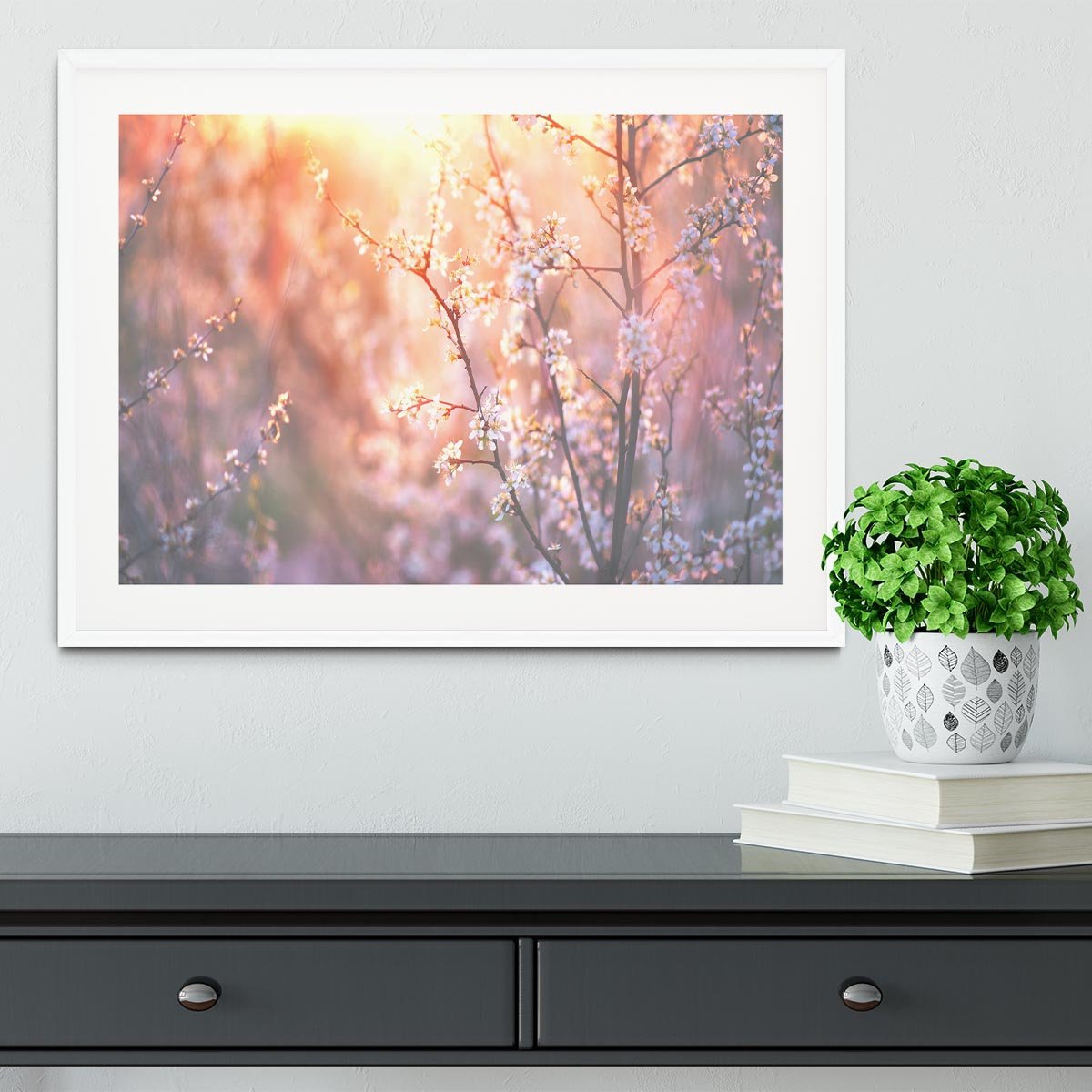 blooming tree and sun flare Framed Print - Canvas Art Rocks - 5