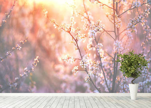 blooming tree and sun flare Wall Mural Wallpaper - Canvas Art Rocks - 4