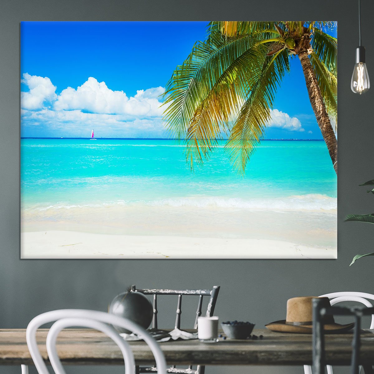 clear blue sea Beach Canvas Print or Poster