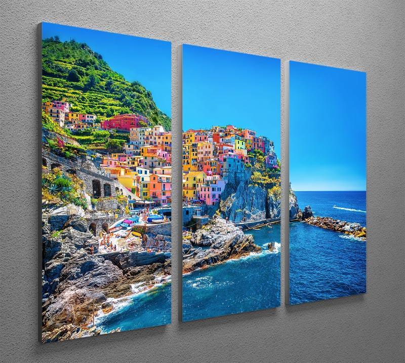 colorful cityscape on the mountains 3 Split Panel Canvas Print - Canvas Art Rocks - 2