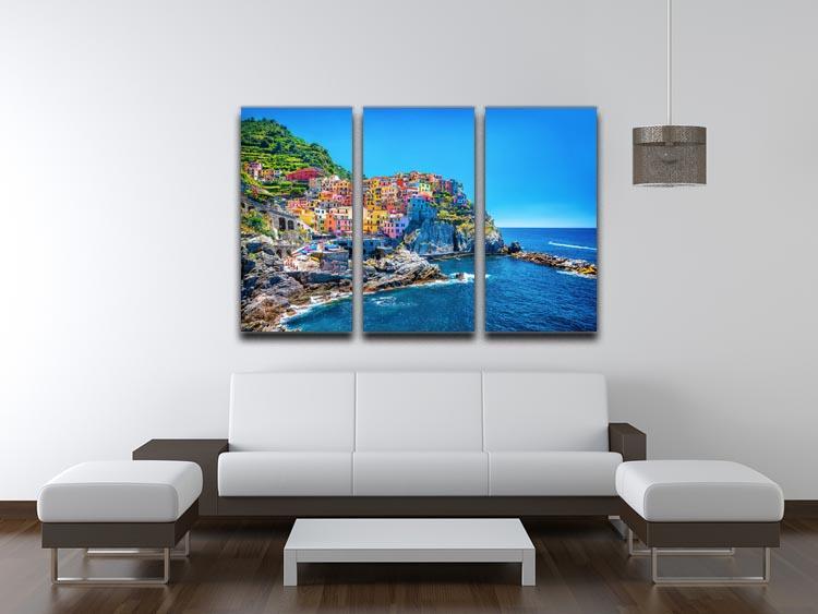 colorful cityscape on the mountains 3 Split Panel Canvas Print - Canvas Art Rocks - 3