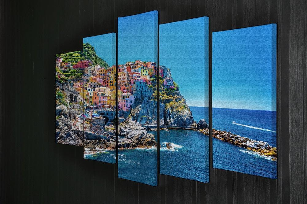 colorful cityscape on the mountains 5 Split Panel Canvas  - Canvas Art Rocks - 2