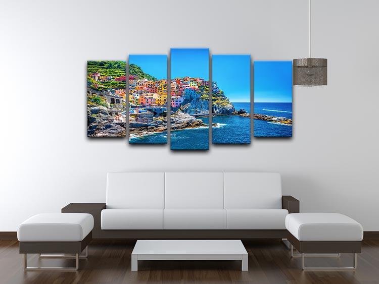 colorful cityscape on the mountains 5 Split Panel Canvas  - Canvas Art Rocks - 3