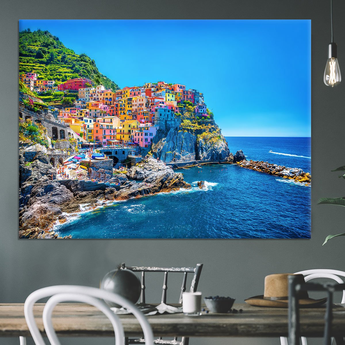 colorful cityscape on the mountains Canvas Print or Poster