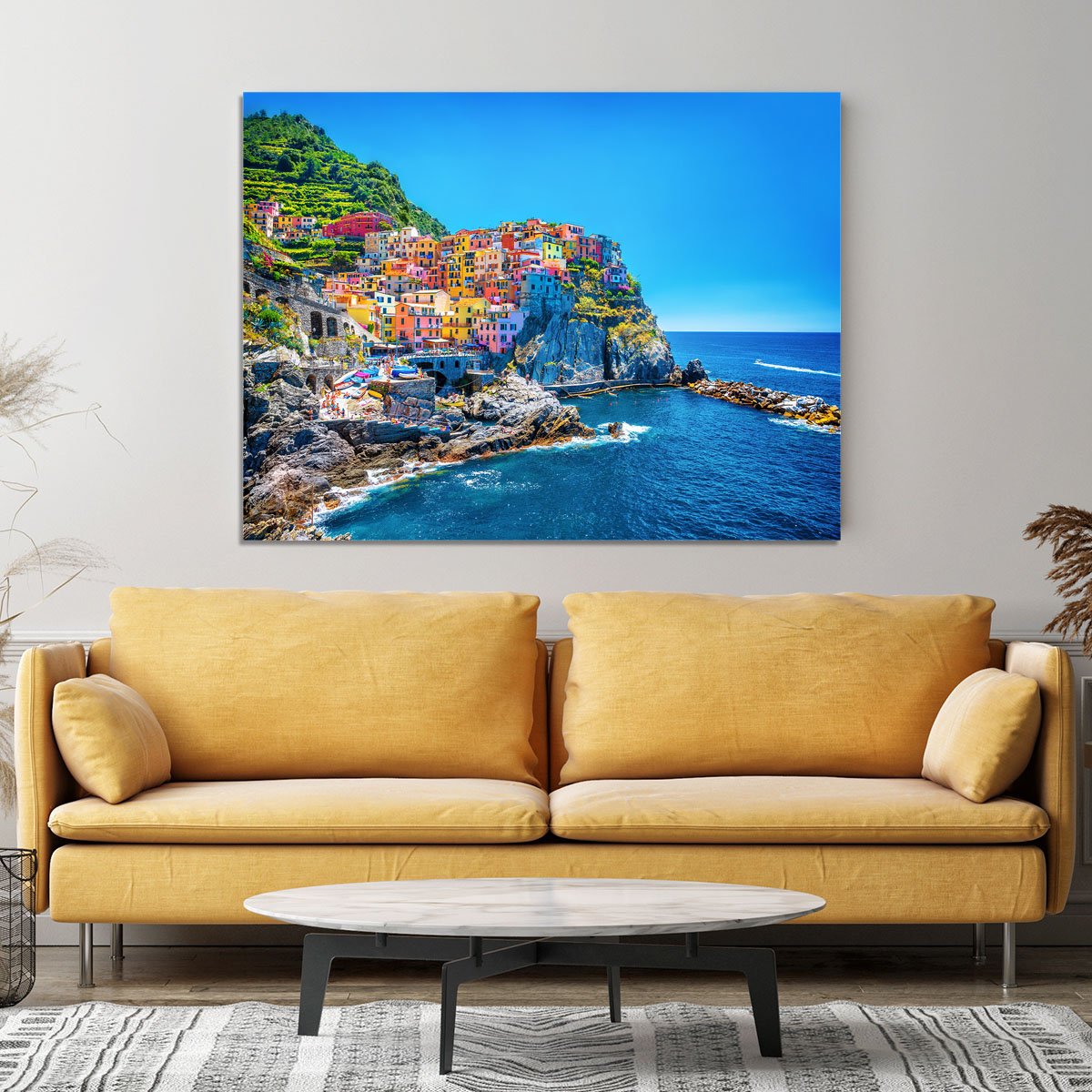 colorful cityscape on the mountains Canvas Print or Poster