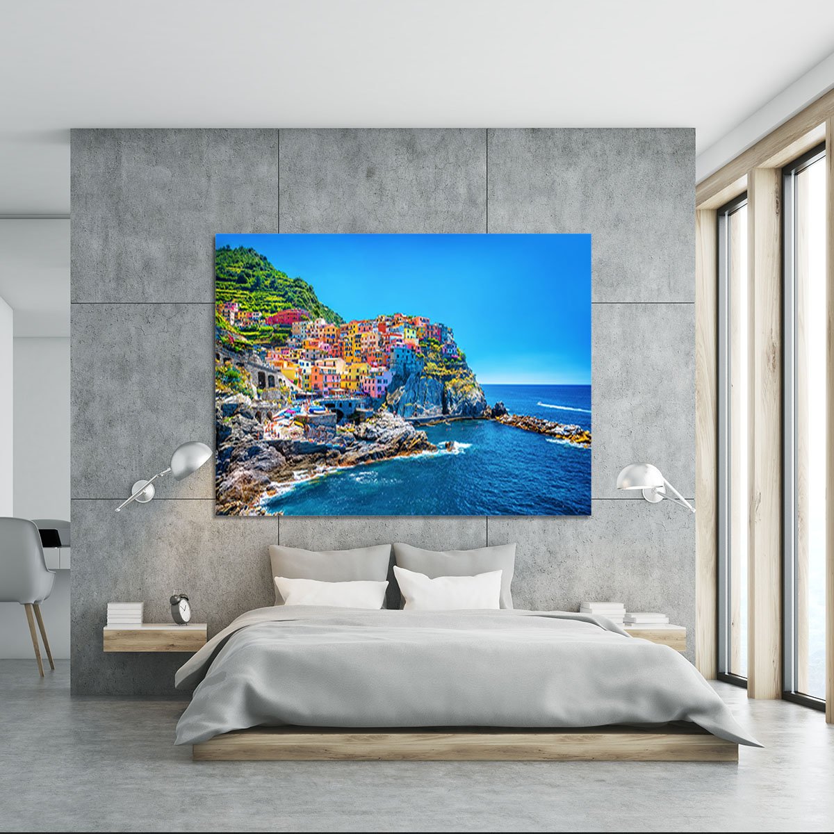 colorful cityscape on the mountains Canvas Print or Poster