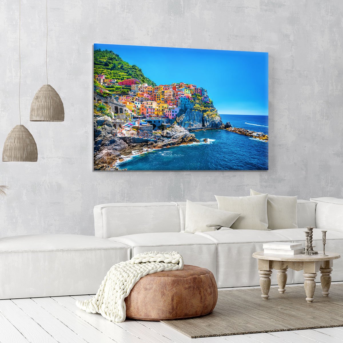 colorful cityscape on the mountains Canvas Print or Poster