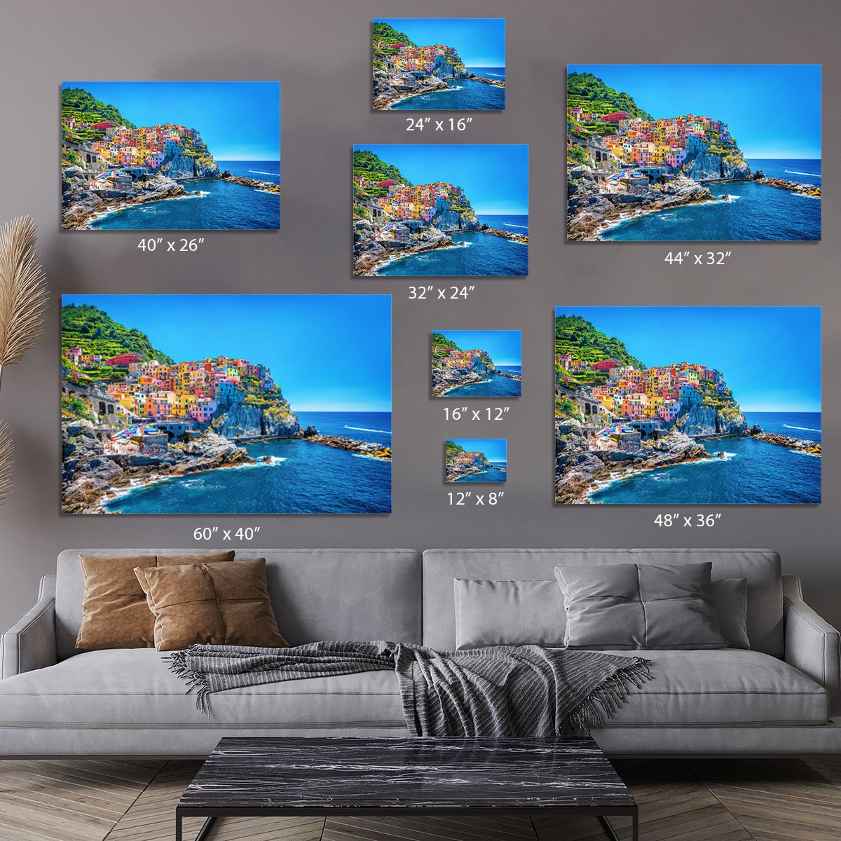 colorful cityscape on the mountains Canvas Print or Poster