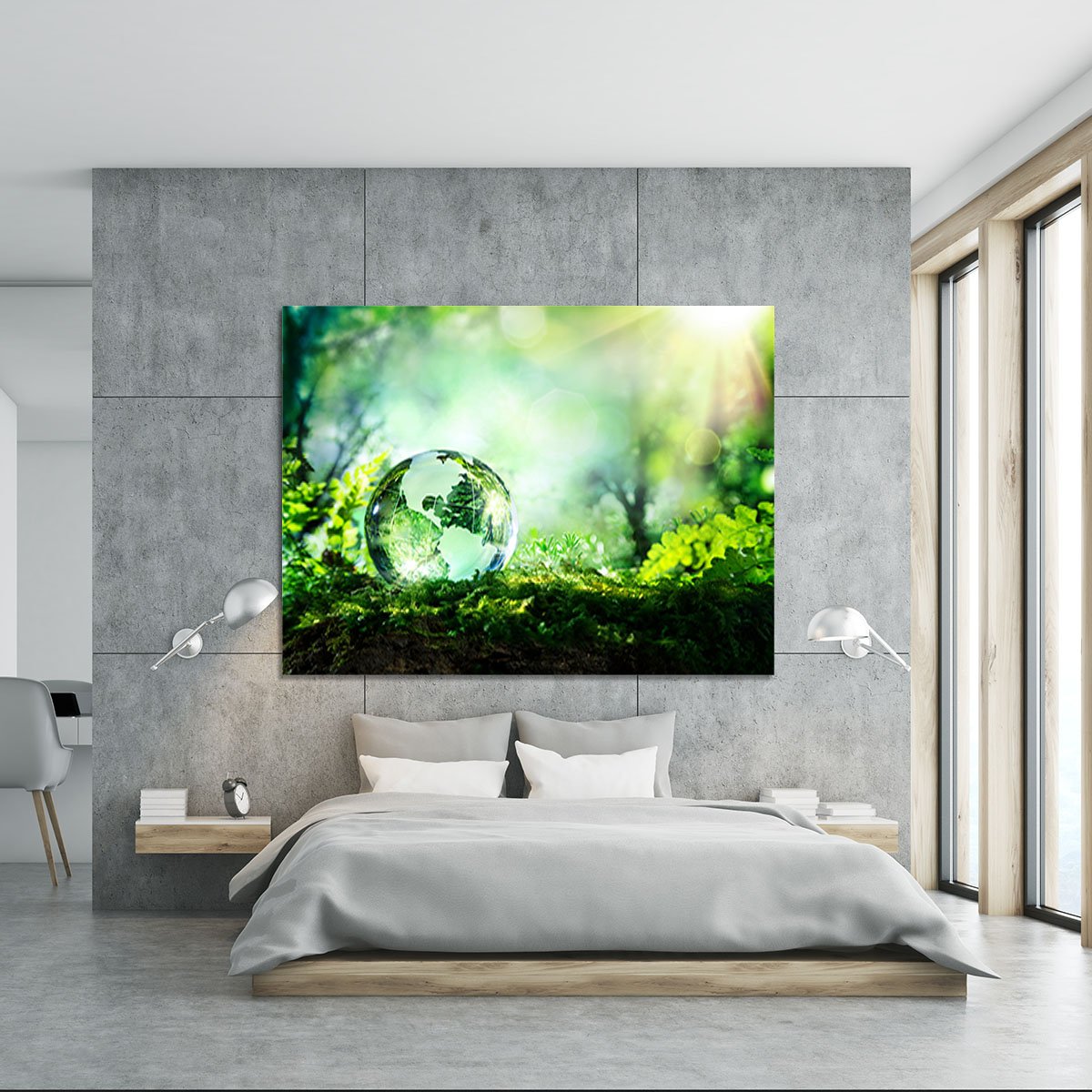crystal globe on moss in a forest Canvas Print or Poster