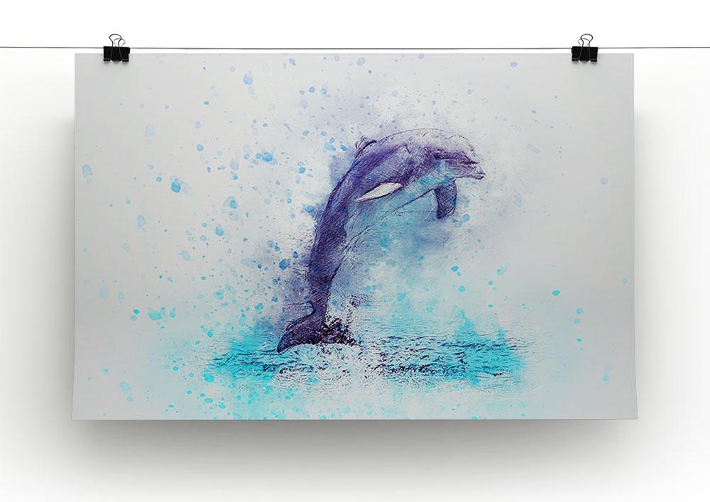 dolphin Painting Canvas Print or Poster - Canvas Art Rocks - 2