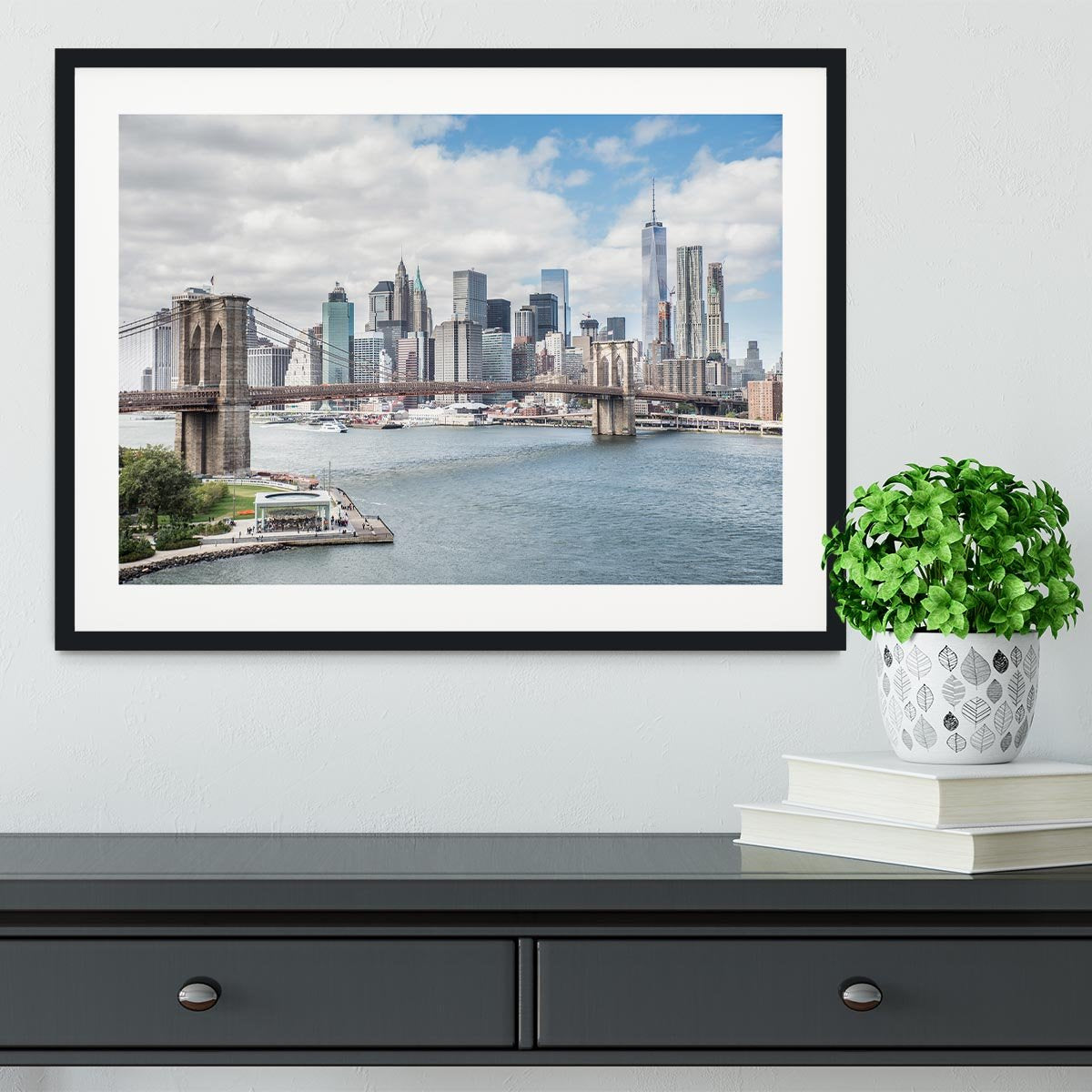 downtown Manhattan Bridge Framed Print - Canvas Art Rocks - 1