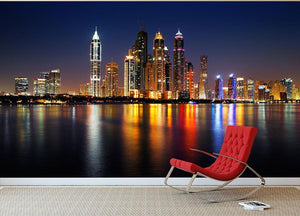dusk Palm Jumeirah skyline view Wall Mural Wallpaper - Canvas Art Rocks - 2