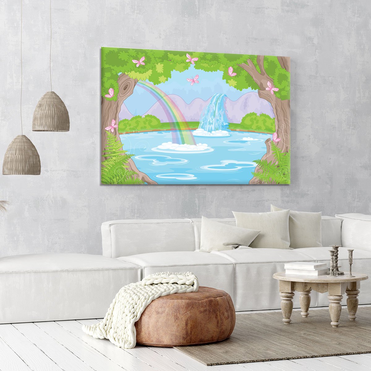 fairy landscape with Fabulous Waterfall Canvas Print or Poster
