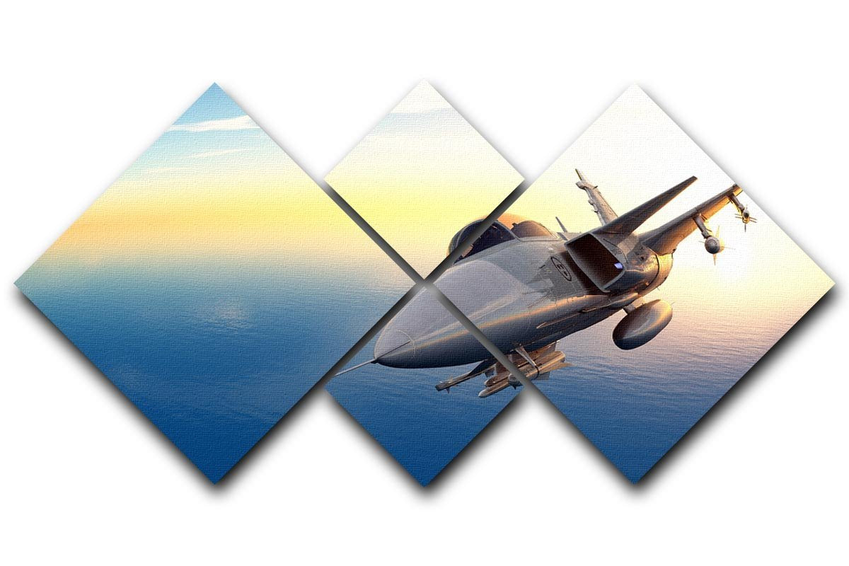 fighter 2 4 Square Multi Panel Canvas  - Canvas Art Rocks - 1