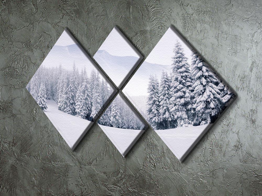 foggy winter landscape 4 Square Multi Panel Canvas  - Canvas Art Rocks - 2