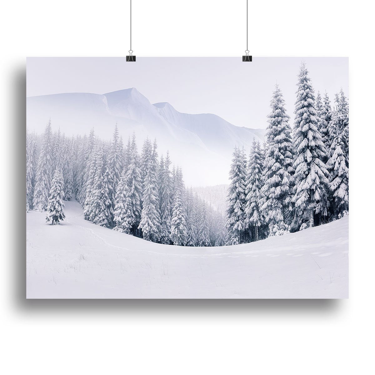 foggy winter landscape Canvas Print or Poster