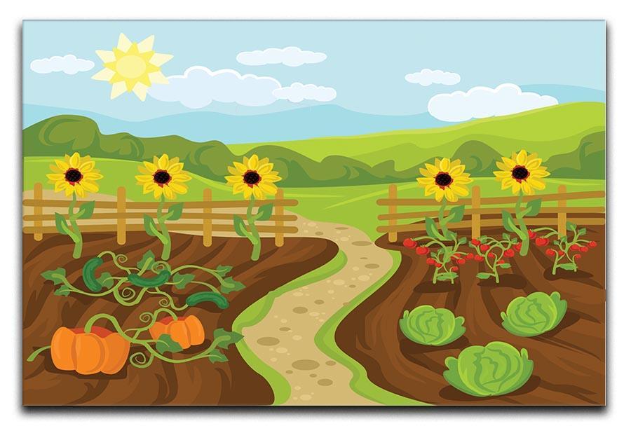 garden flat cartoon Canvas Print or Poster - Canvas Art Rocks - 1
