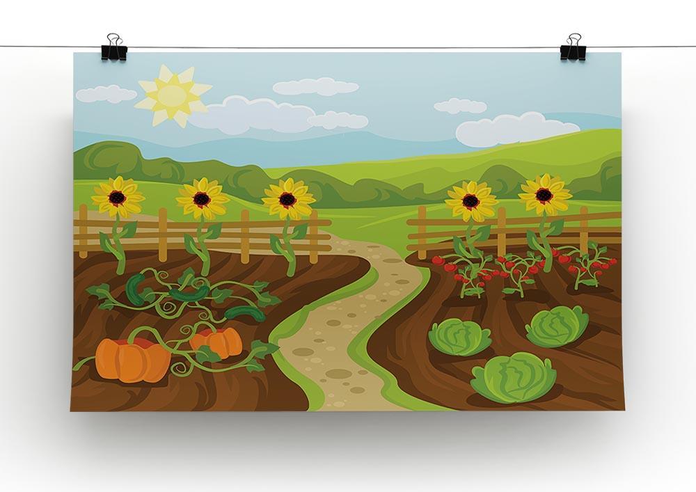 garden flat cartoon Canvas Print or Poster - Canvas Art Rocks - 2