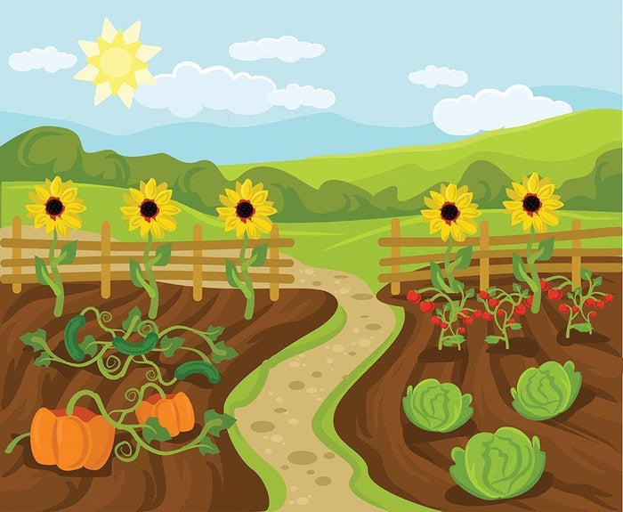garden flat cartoon Wall Mural Wallpaper