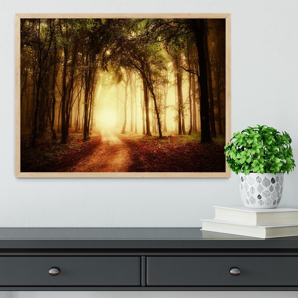 golden forest at autumn Framed Print - Canvas Art Rocks - 4