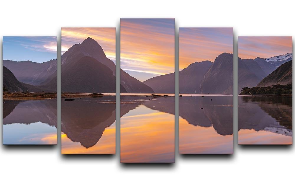 high mountain glacier at milford sound 5 Split Panel Canvas  - Canvas Art Rocks - 1