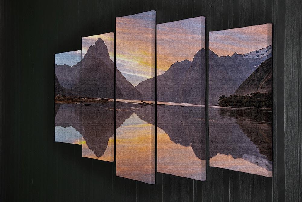 high mountain glacier at milford sound 5 Split Panel Canvas  - Canvas Art Rocks - 2