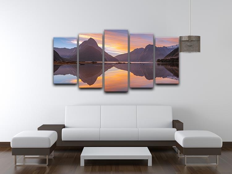 high mountain glacier at milford sound 5 Split Panel Canvas  - Canvas Art Rocks - 3