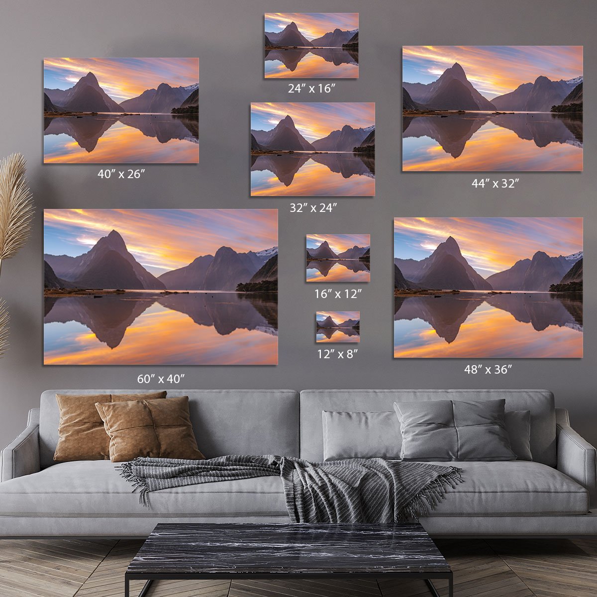 high mountain glacier at milford sound Canvas Print or Poster