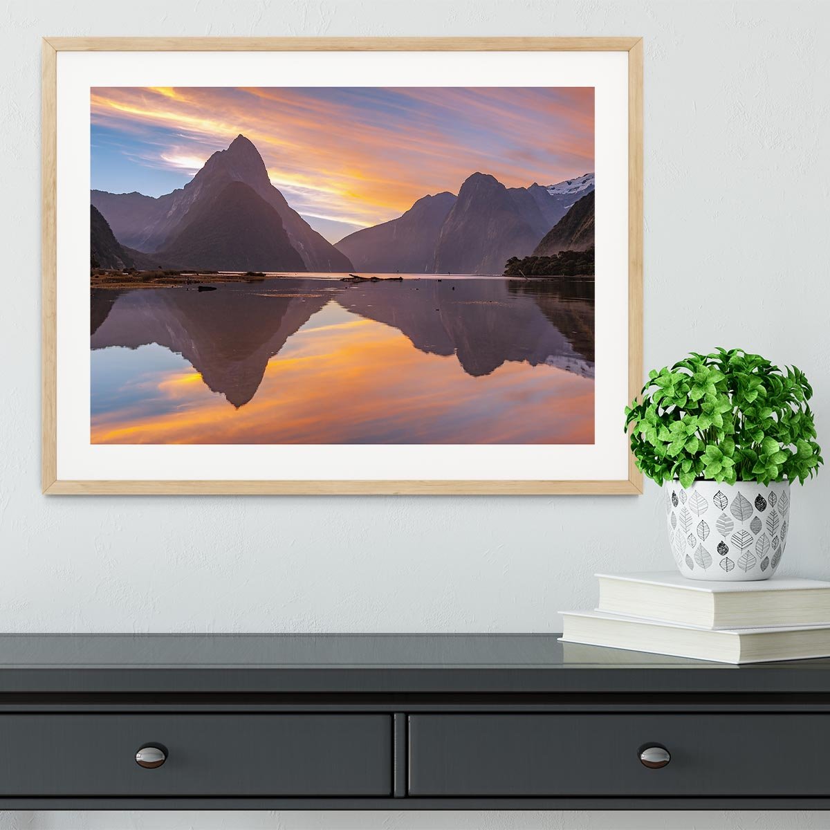 high mountain glacier at milford sound Framed Print - Canvas Art Rocks - 3