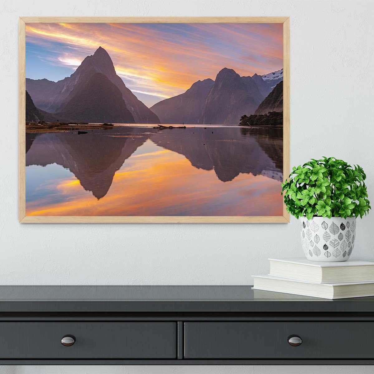 high mountain glacier at milford sound Framed Print - Canvas Art Rocks - 4
